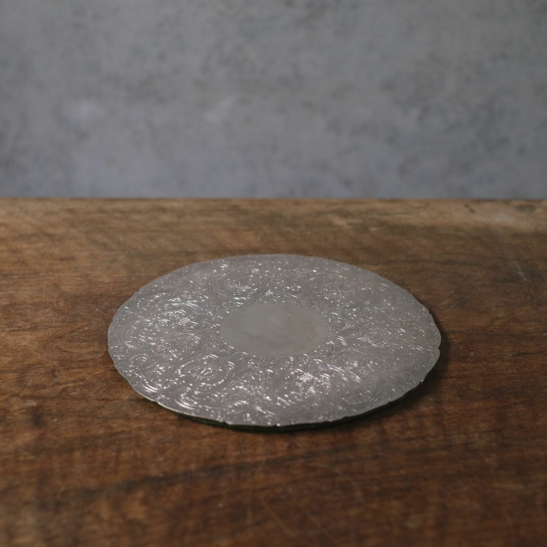 ヴィンテージマット シルバープレート ヴィクトリアン イギリス ラウンド S2