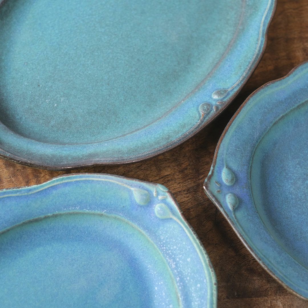 益子焼・カヌレオーバル皿L(29cm) ターコイズ 洋皿 パスタ皿 手作り わかさま陶芸 若林健吾4