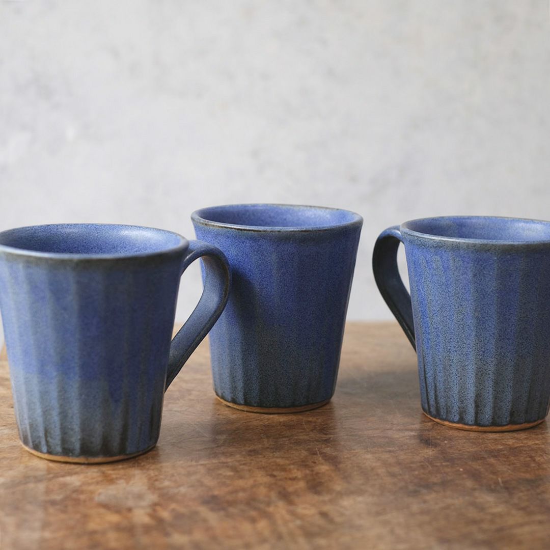 益子焼・ラピスラズリ ストレートマグ/マグカップ ディープブルー カフェ わかさま陶芸 若林健吾3