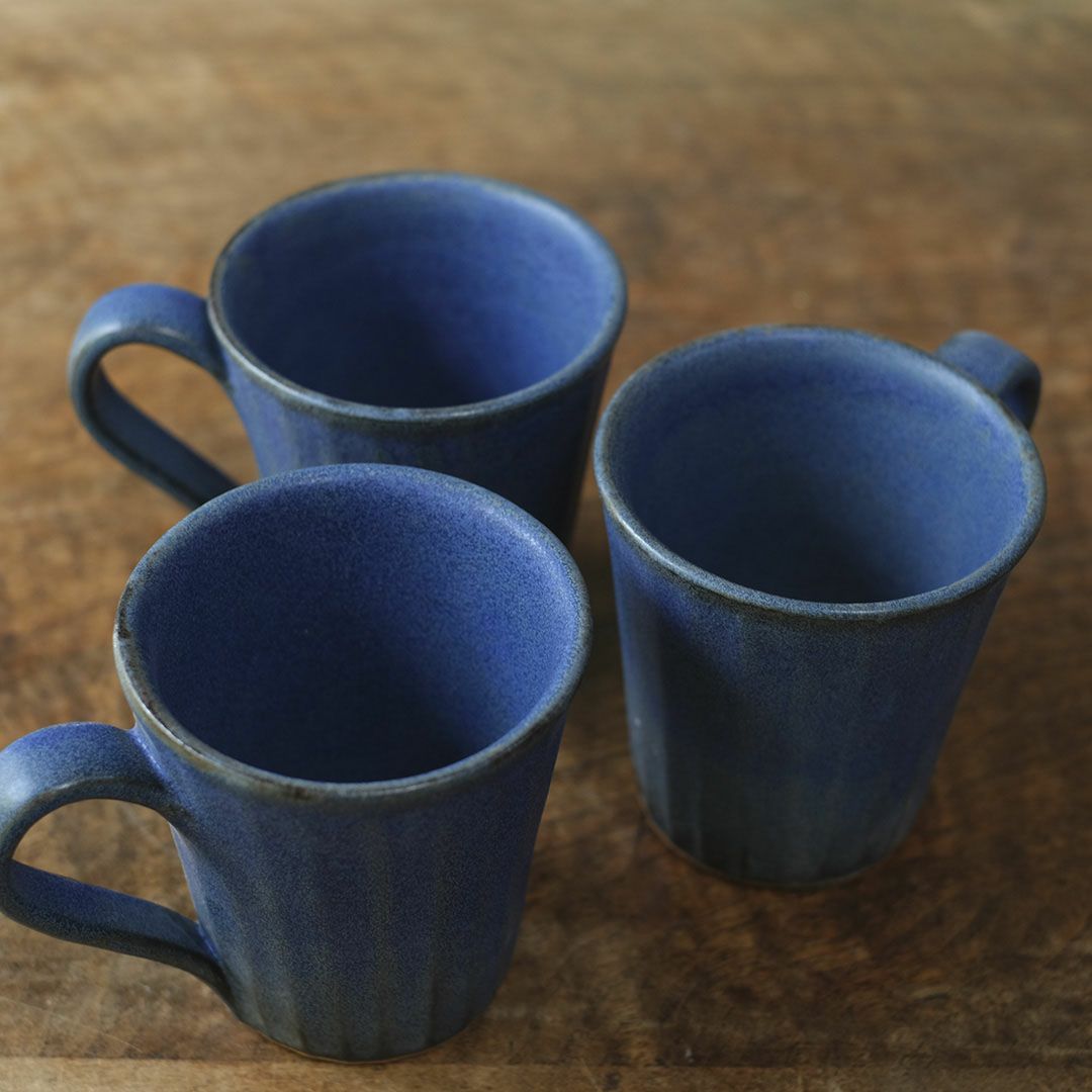 益子焼・ラピスラズリ ストレートマグ/マグカップ ディープブルー カフェ わかさま陶芸 若林健吾4