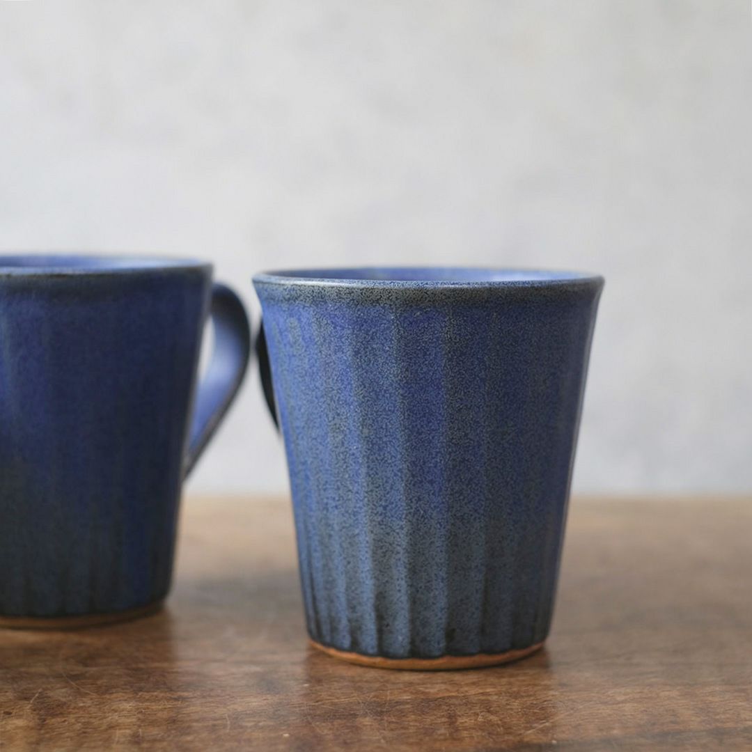 益子焼・ラピスラズリ ストレートマグ/マグカップ ディープブルー カフェ わかさま陶芸 若林健吾6
