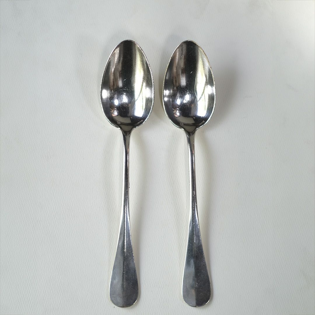 アンティークディナースプーン2本セット シルバープレート フランス 銀メッキ1