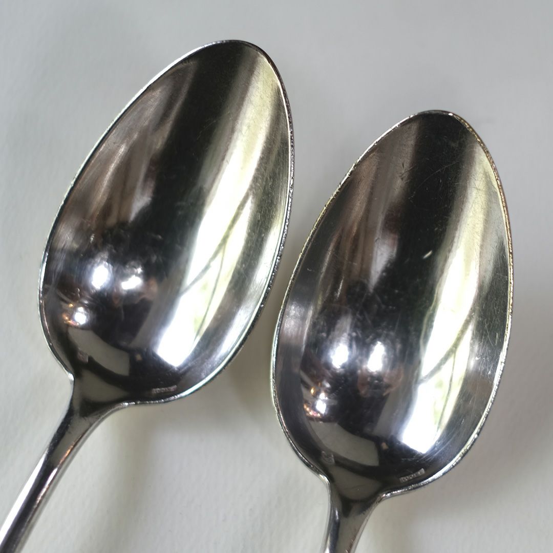 アンティークディナースプーン2本セット シルバープレート フランス 銀メッキ3