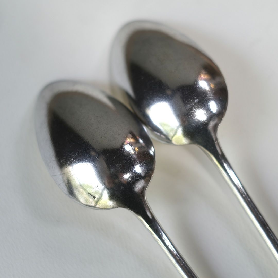 アンティークディナースプーン2本セット シルバープレート フランス 銀メッキ05