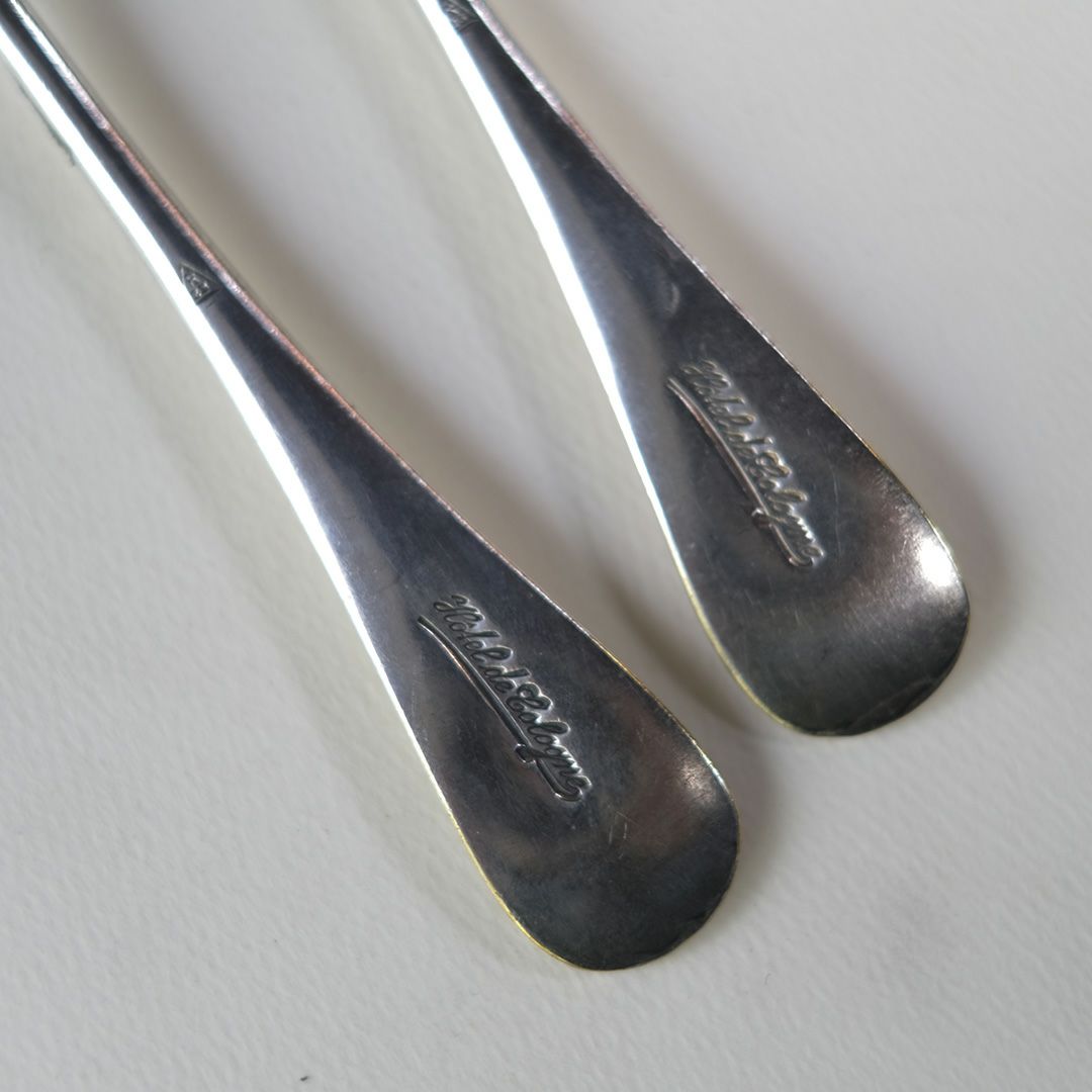 アンティークディナースプーン2本セット シルバープレート フランス 銀メッキ5