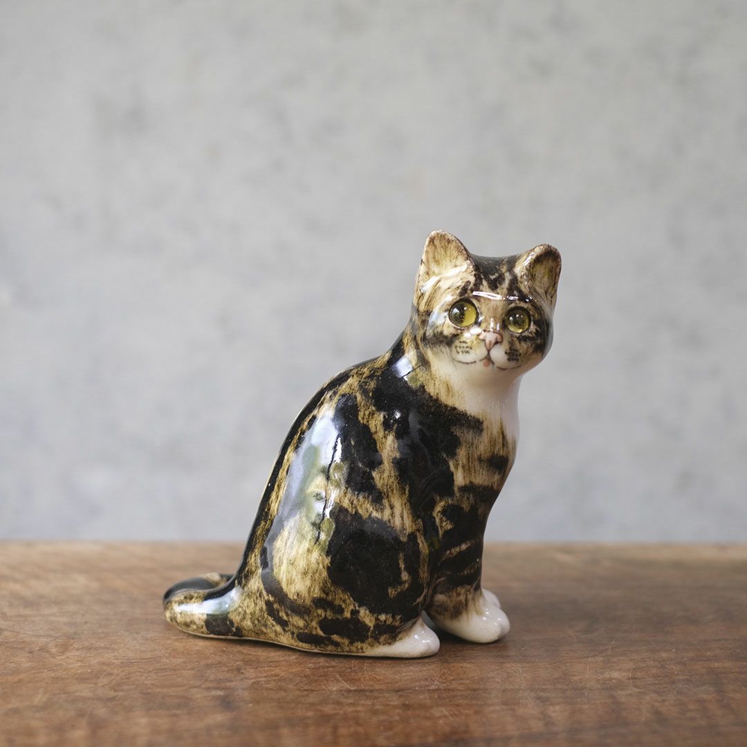 ヴィンテージ ウィンスタンレーキャット/ケンジントンキャット 三毛猫 イギリス 陶芸作家Jenny Winstanley猫のオブジェ