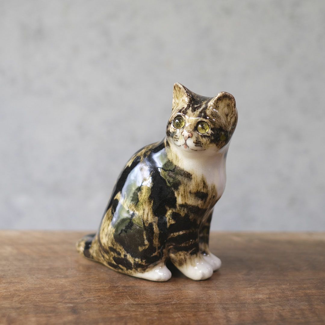 ヴィンテージ ウィンスタンレーキャット/ケンジントンキャット 三毛猫 イギリス 陶芸作家Jenny Winstanley猫のオブジェ1