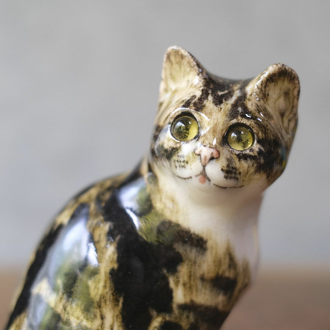 ヴィンテージ ウィンスタンレーキャット/ケンジントンキャット 三毛猫 イギリス 陶芸作家Jenny Winstanley猫のオブジェ5