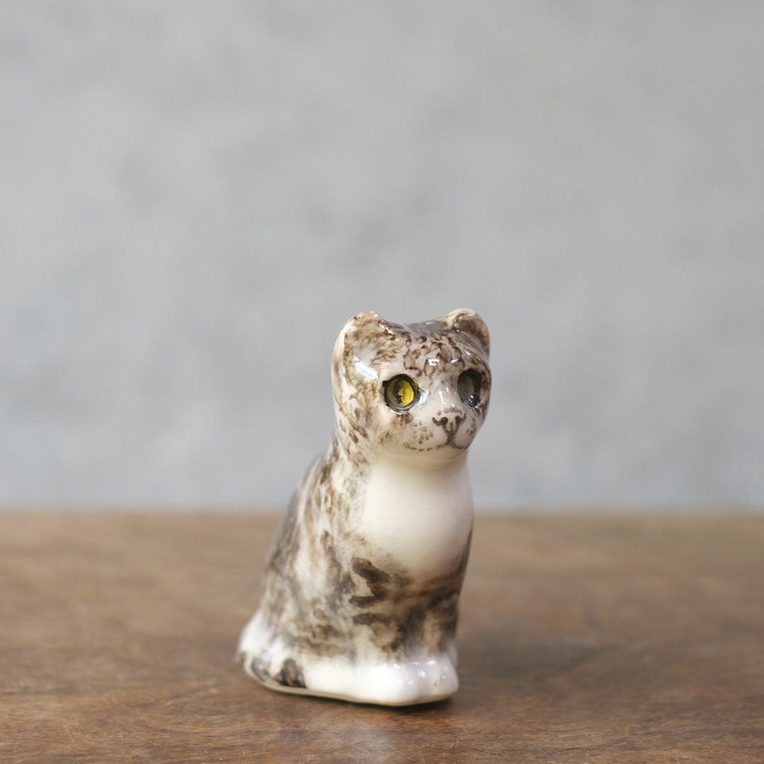 ヴィンテージ ウィンスタンレーキャット ケンジントンキャット キジ白 ミニ イギリス 陶芸作家Jenny Winstanley 置物