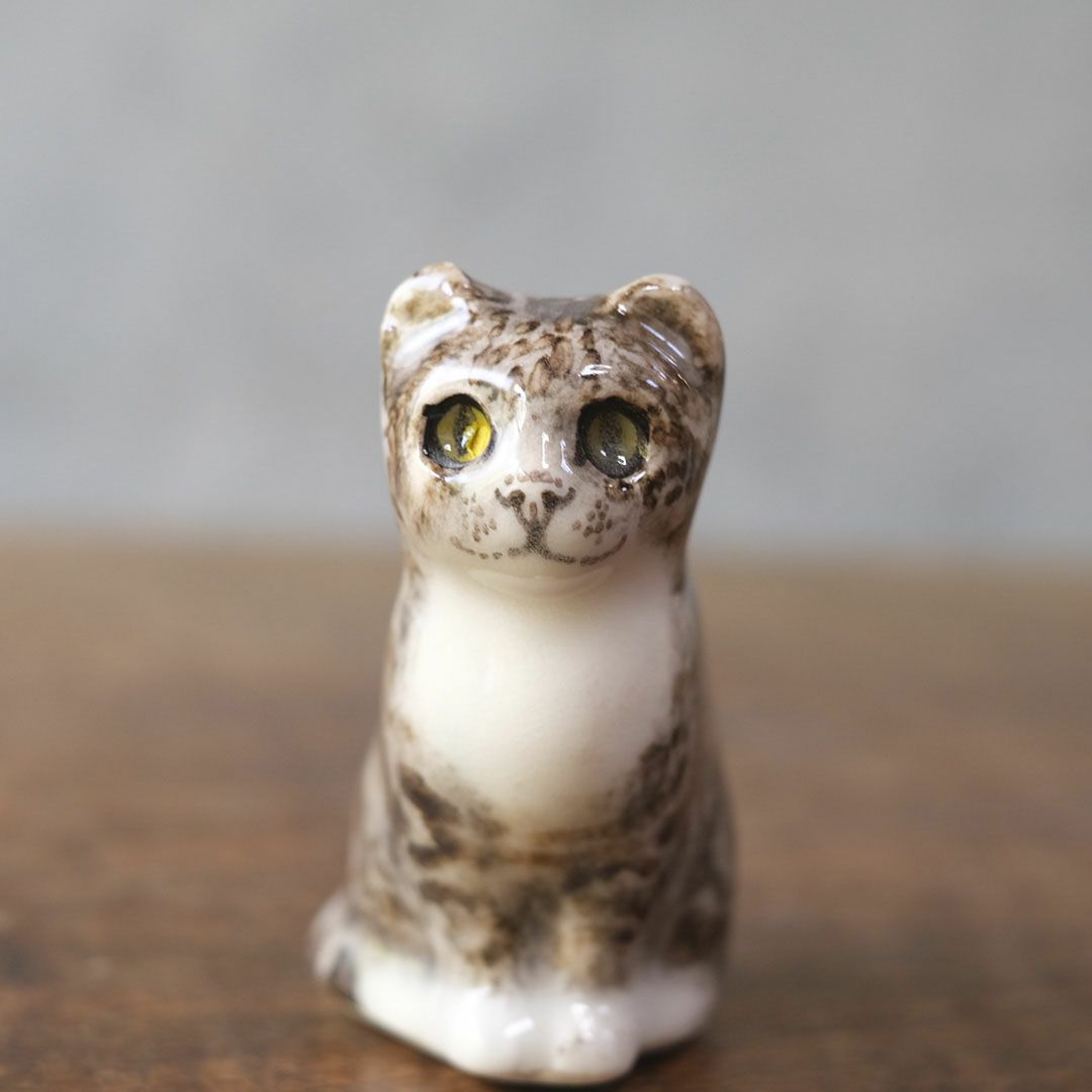 ヴィンテージ ウィンスタンレーキャット ケンジントンキャット キジ白 ミニ イギリス 陶芸作家Jenny Winstanley 置物4