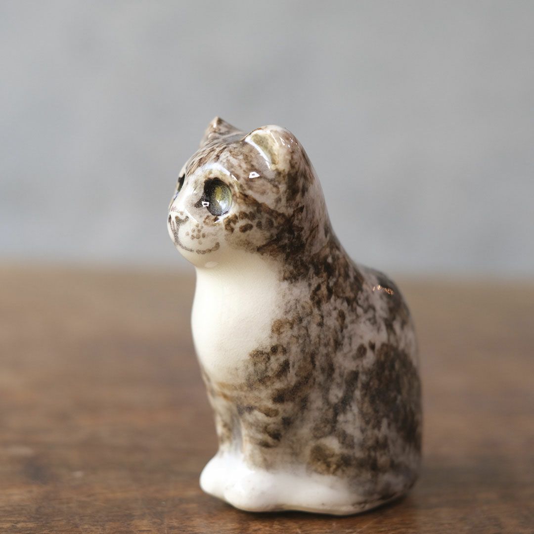 ヴィンテージ ウィンスタンレーキャット ケンジントンキャット キジ白 ミニ イギリス 陶芸作家Jenny Winstanley 置物5