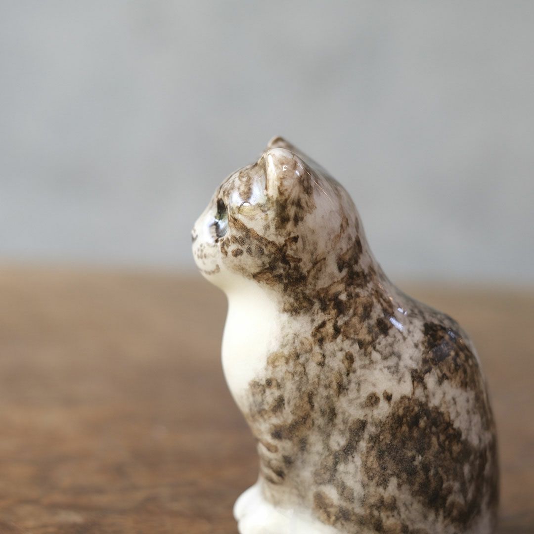 ヴィンテージ ウィンスタンレーキャット ケンジントンキャット キジ白 ミニ イギリス 陶芸作家Jenny Winstanley 置物6