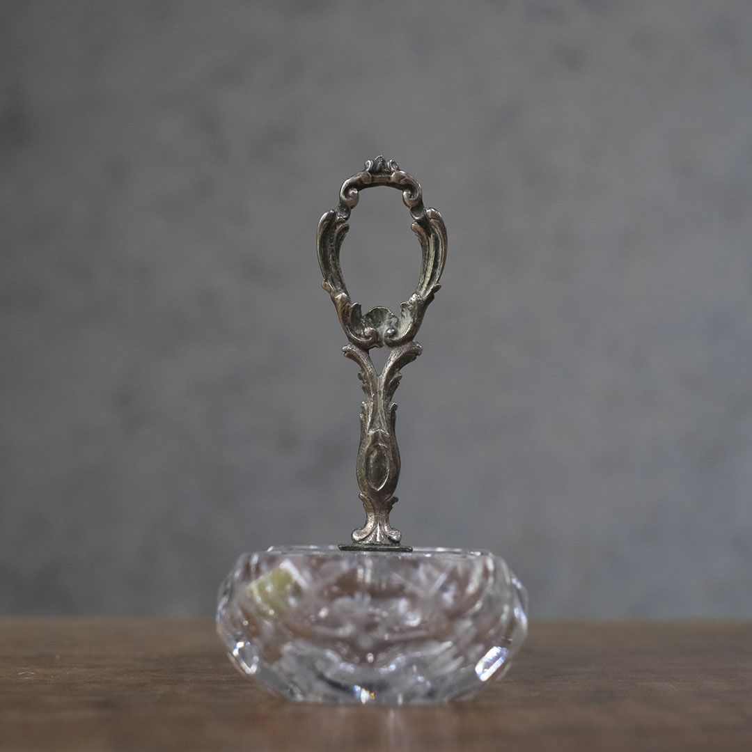 フランスアンティーク サリエール （塩入れ）小さなガラス製スパイスディッシュ/アンティーク食器2