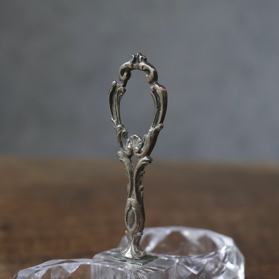 フランスアンティーク サリエール （塩入れ）小さなガラス製スパイスディッシュ/アンティーク食器4