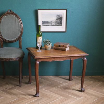 フランスアンティーク木製ラウンドテーブル/ダイニング机/飾り棚(86-188-2 フランスアンティーク家具 マーブルトップラウンドテーブル.6