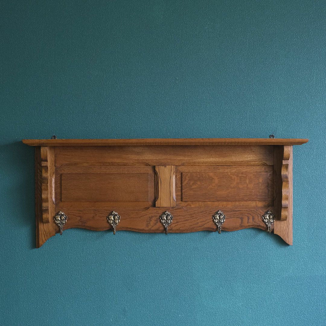 アンティークウォールシェルフ フックボード フランス 5連フック アンティーク家具2