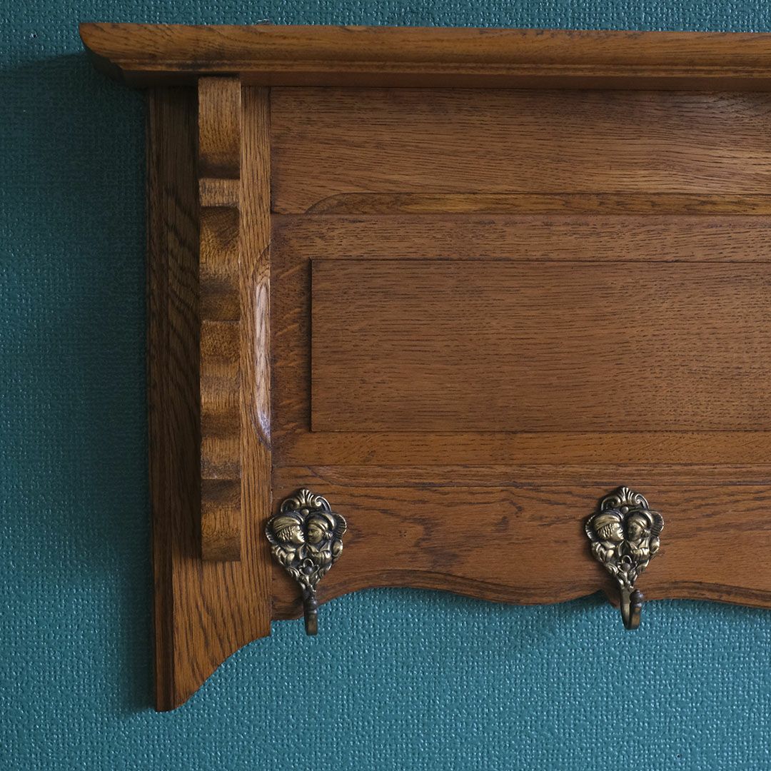 アンティークウォールシェルフ フックボード フランス 5連フック アンティーク家具4