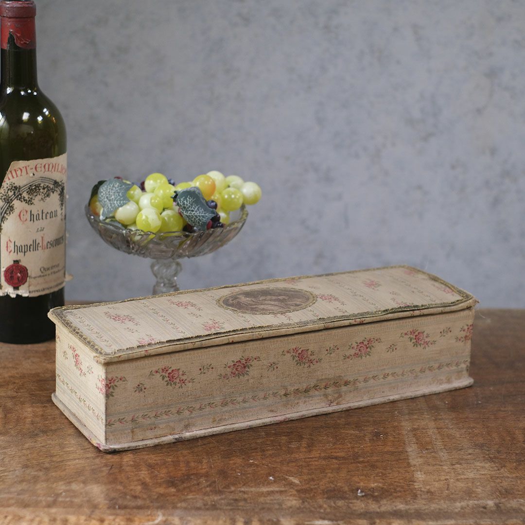 アンティークカルトナージュ ボックス 布地 フランス 小物入れ