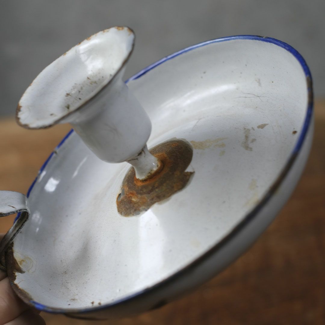 アンティークキャンドルホルダー 琺瑯 フランス チャンバースティック5