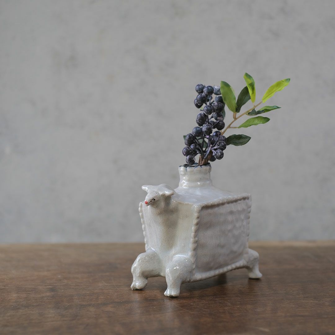 廣田哲哉 動物 一輪挿し 作家物