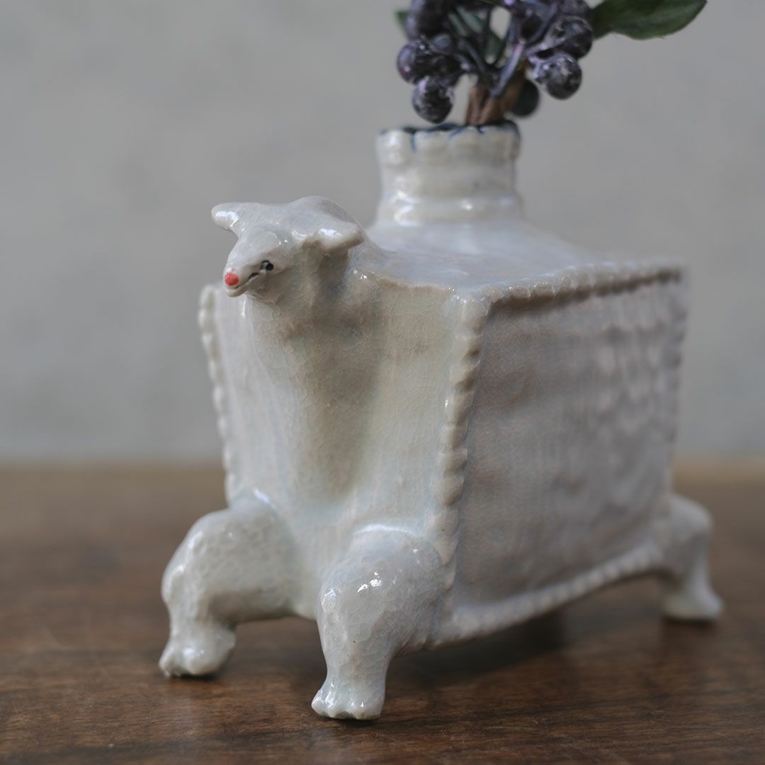 廣田哲哉 動物 一輪挿し 作家物5