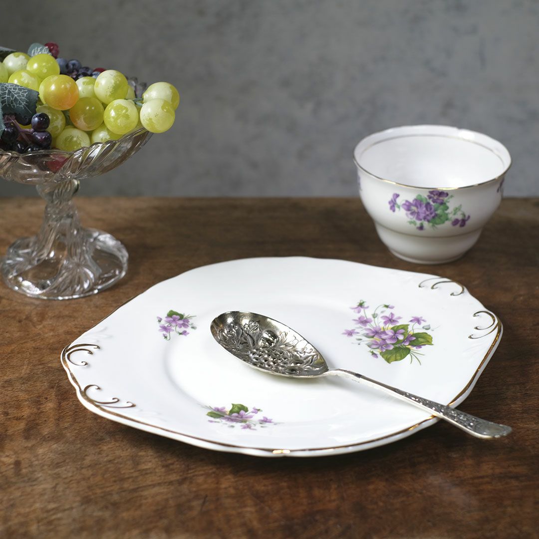 アンティーク B&Bプレート 菫 バイオレット イギリス