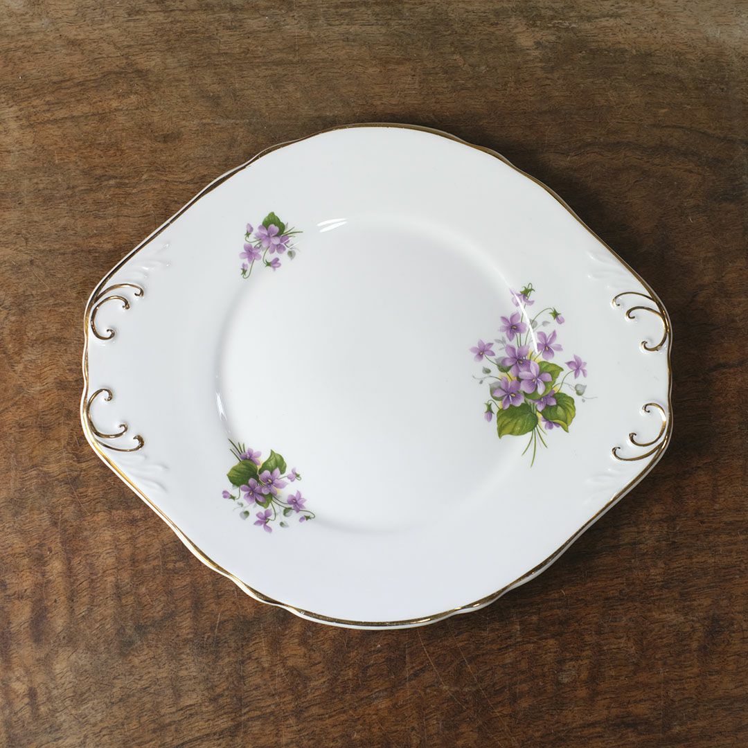 アンティーク B&Bプレート 菫 バイオレット イギリス1