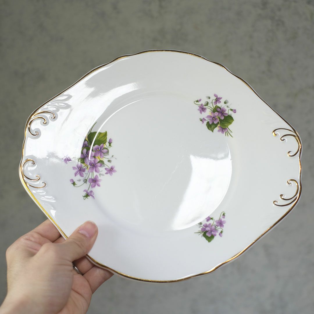 アンティーク B&Bプレート 菫 バイオレット イギリス4