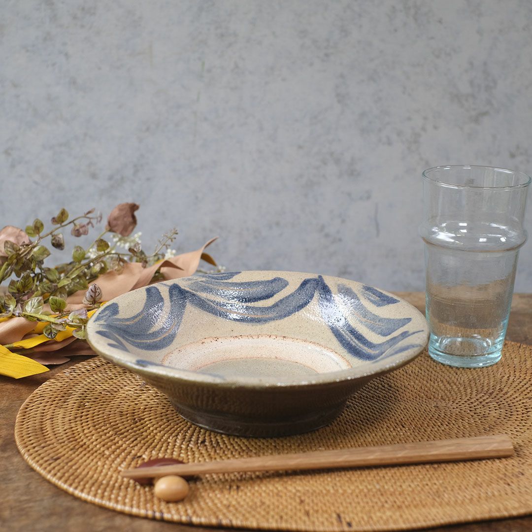 やちむん 沖縄 宮城正享 7寸(21cm) 深皿 読谷村北窯