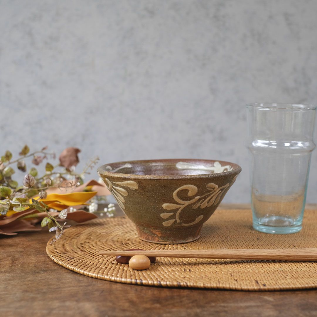 沖縄 宮城正享 4.5寸マカイ 茶碗大 読谷村北窯 登り窯 茶イッチン