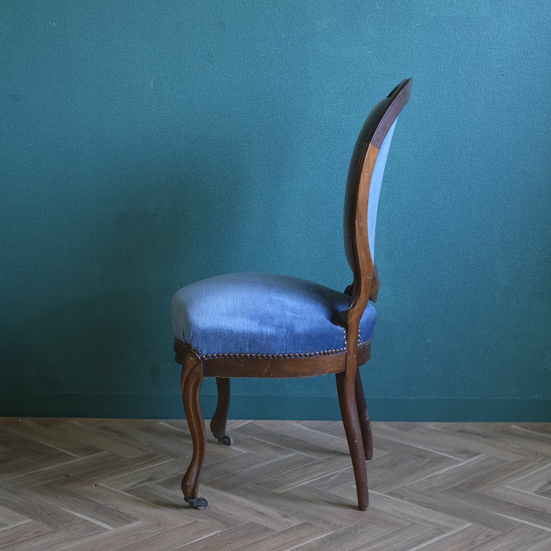 アンティークサロンチェア 青 椅子 フランス アンティーク家具5