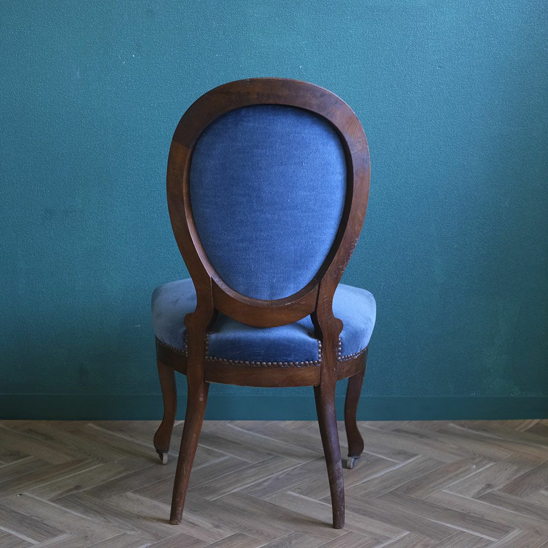 アンティークサロンチェア 青 椅子 フランス アンティーク家具6