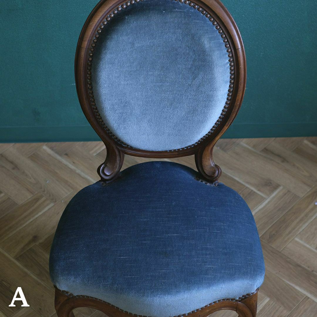 アンティークサロンチェア 青 椅子 フランス アンティーク家具7