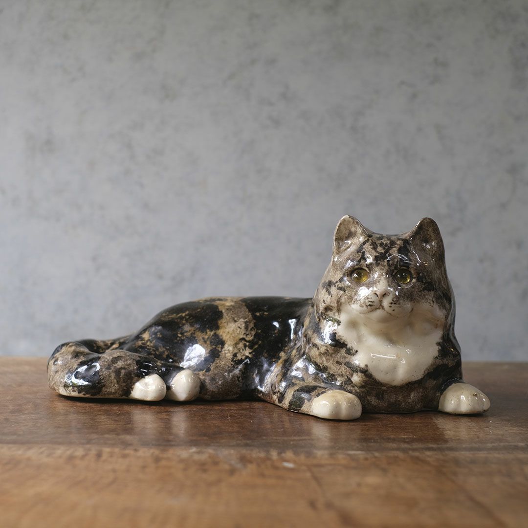 ヴィンテージ ウィンスタンレーキャット/ケンジントンキャット サビ猫 イギリス 陶芸作家Jenny Winstanley 置物