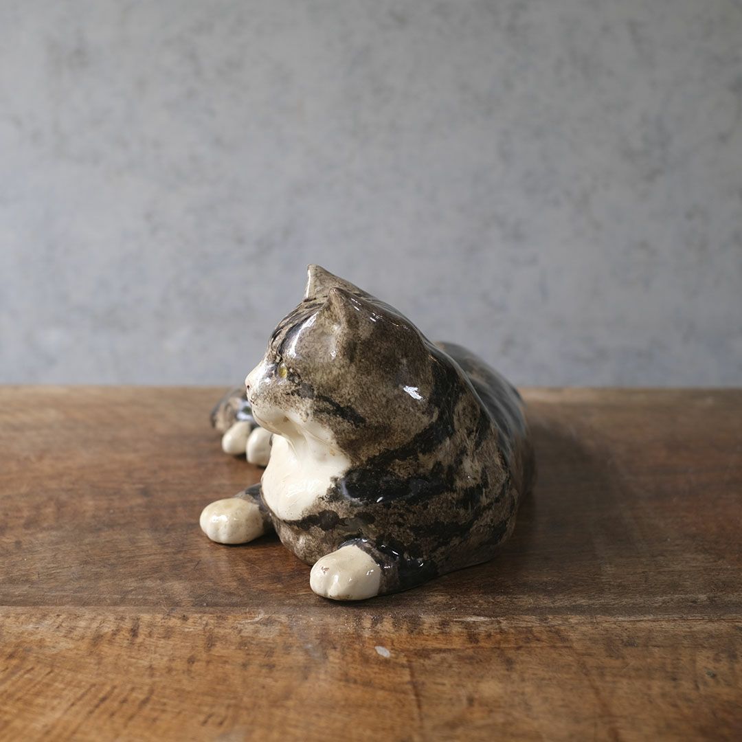 ヴィンテージ ウィンスタンレーキャット/ケンジントンキャット サビ猫 イギリス 陶芸作家Jenny Winstanley 置物1