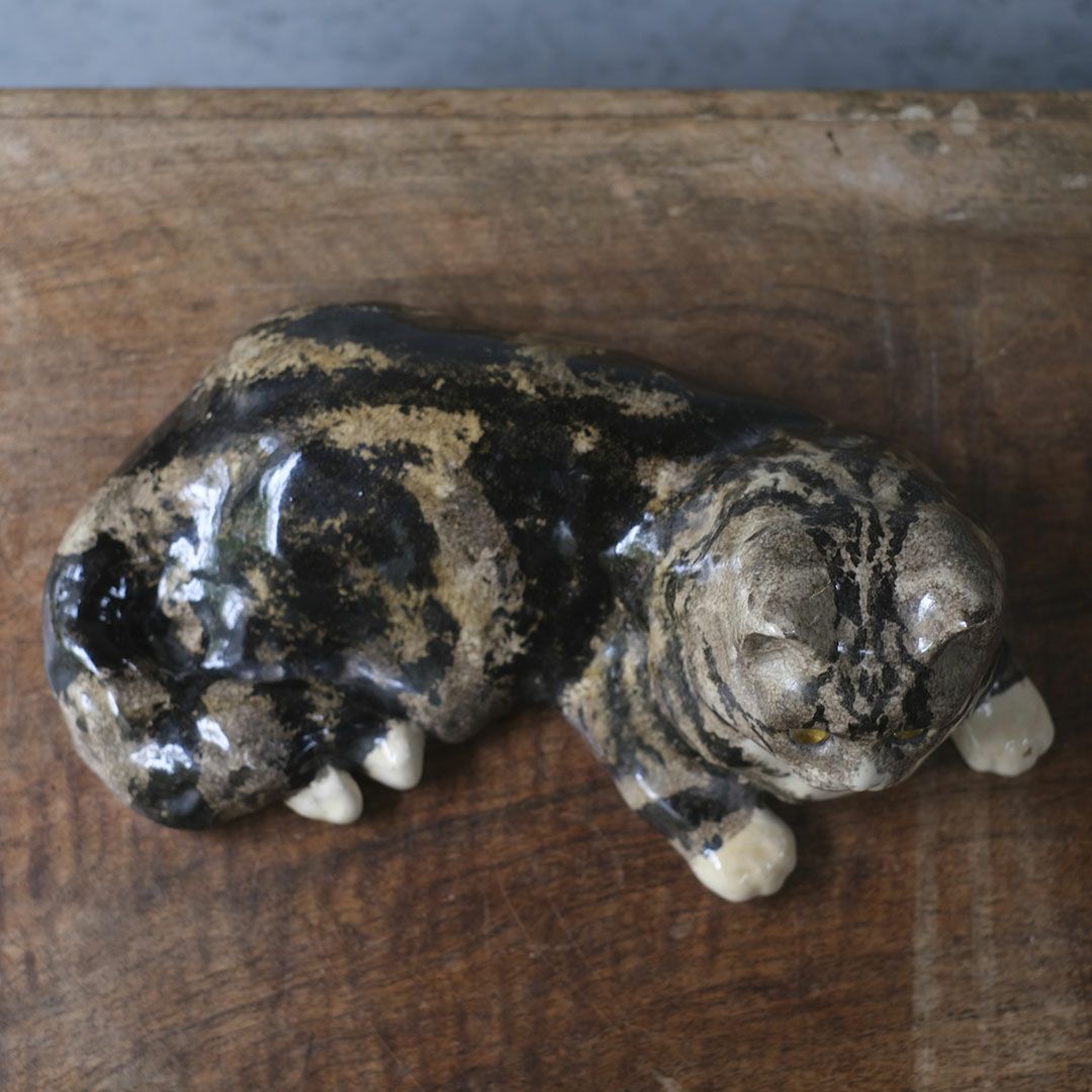 ヴィンテージ ウィンスタンレーキャット/ケンジントンキャット サビ猫 イギリス 陶芸作家Jenny Winstanley 置物4