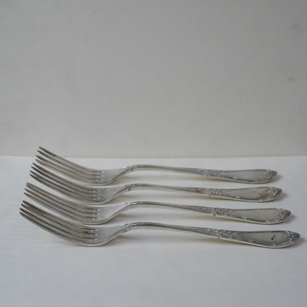 アンティーク ディナーフォーク フランス シルバープレート カトラリー ロココ様式4