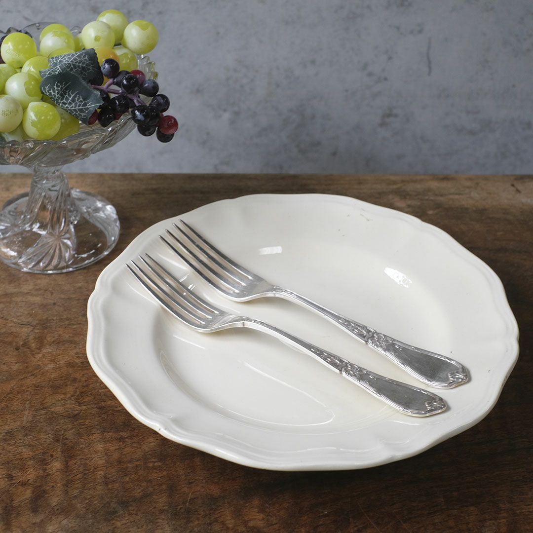 アンティーク ディナーフォーク フランス シルバープレート カトラリー ロココ様式9