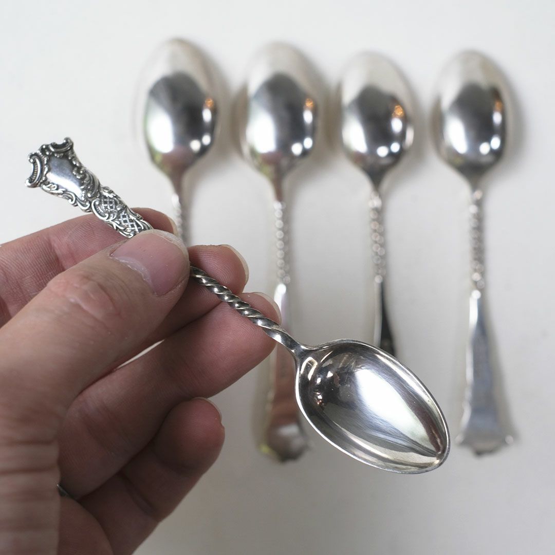 アンティーク コーヒースプーン イギリス シルバープレート ティースプーン5