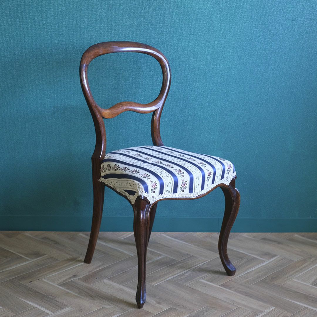  アンティークチェア ストライプ フランス 椅子 アンティーク家具2