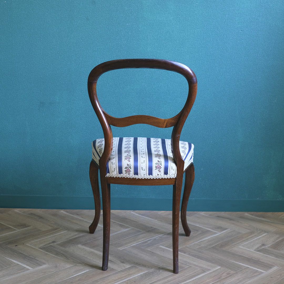  アンティークチェア ストライプ フランス 椅子 アンティーク家具5