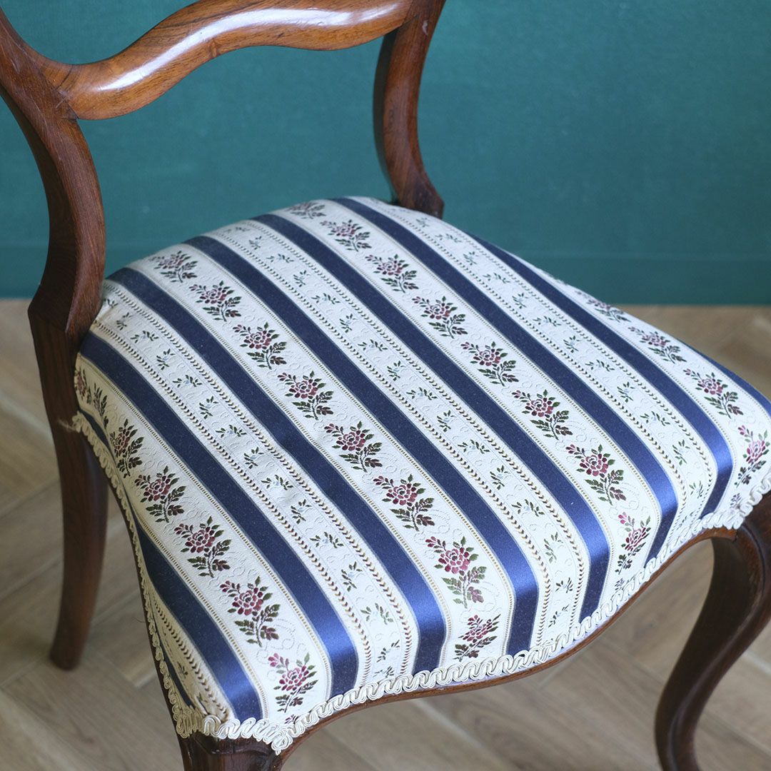  アンティークチェア ストライプ フランス 椅子 アンティーク家具6