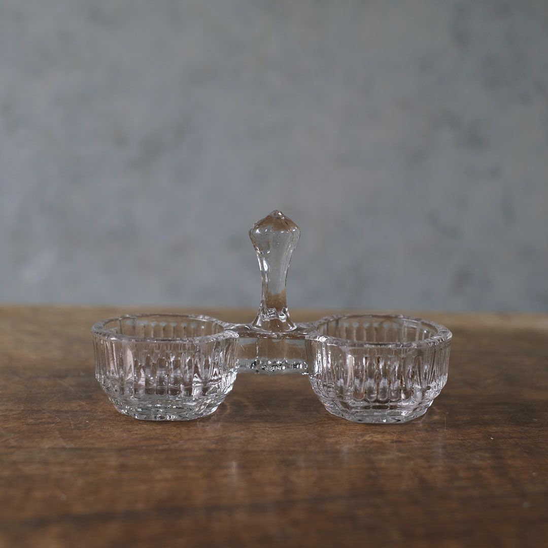 アンティーク サリエール （塩入れ） ガラス製スパイスディッシュ2