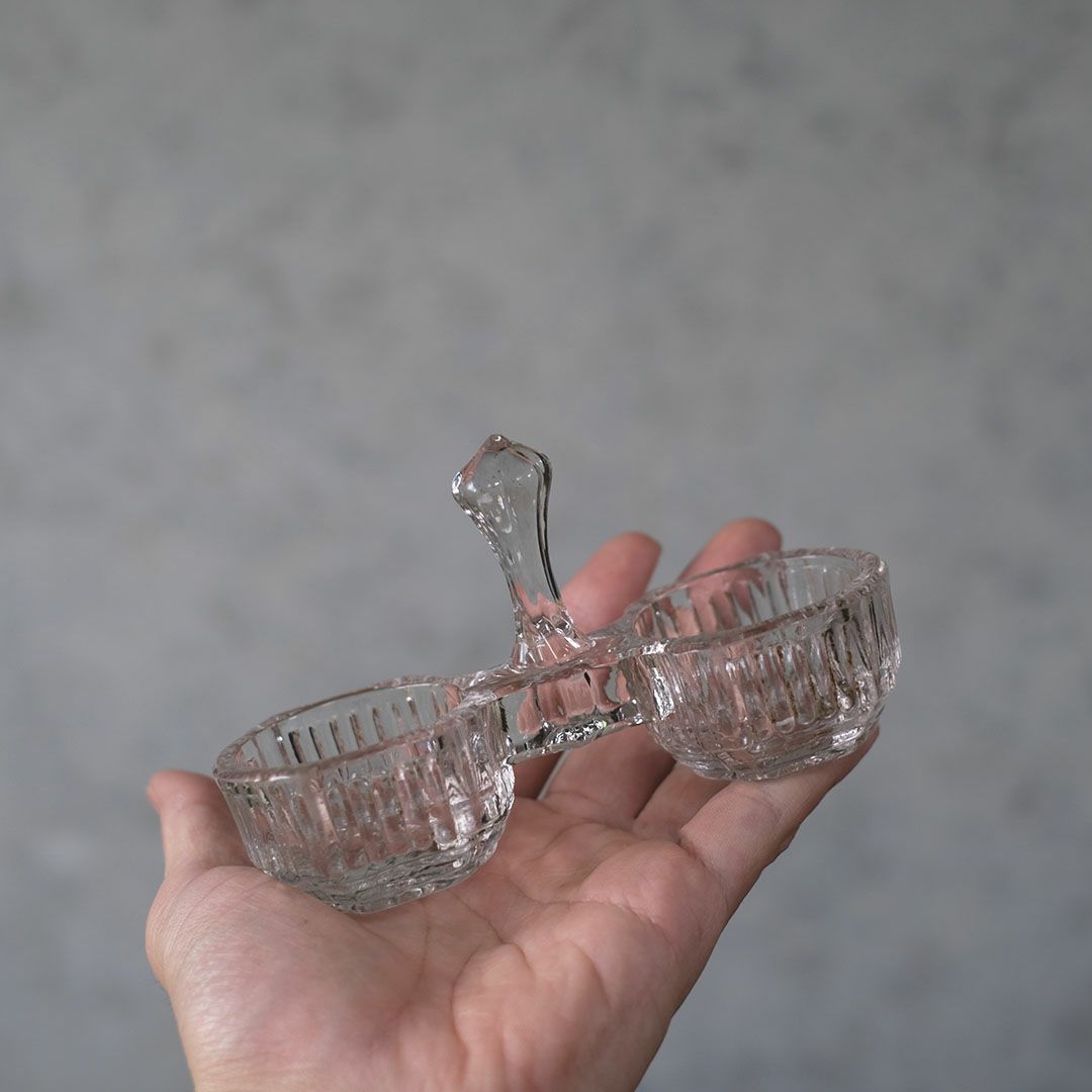 アンティーク サリエール （塩入れ） ガラス製スパイスディッシュ4