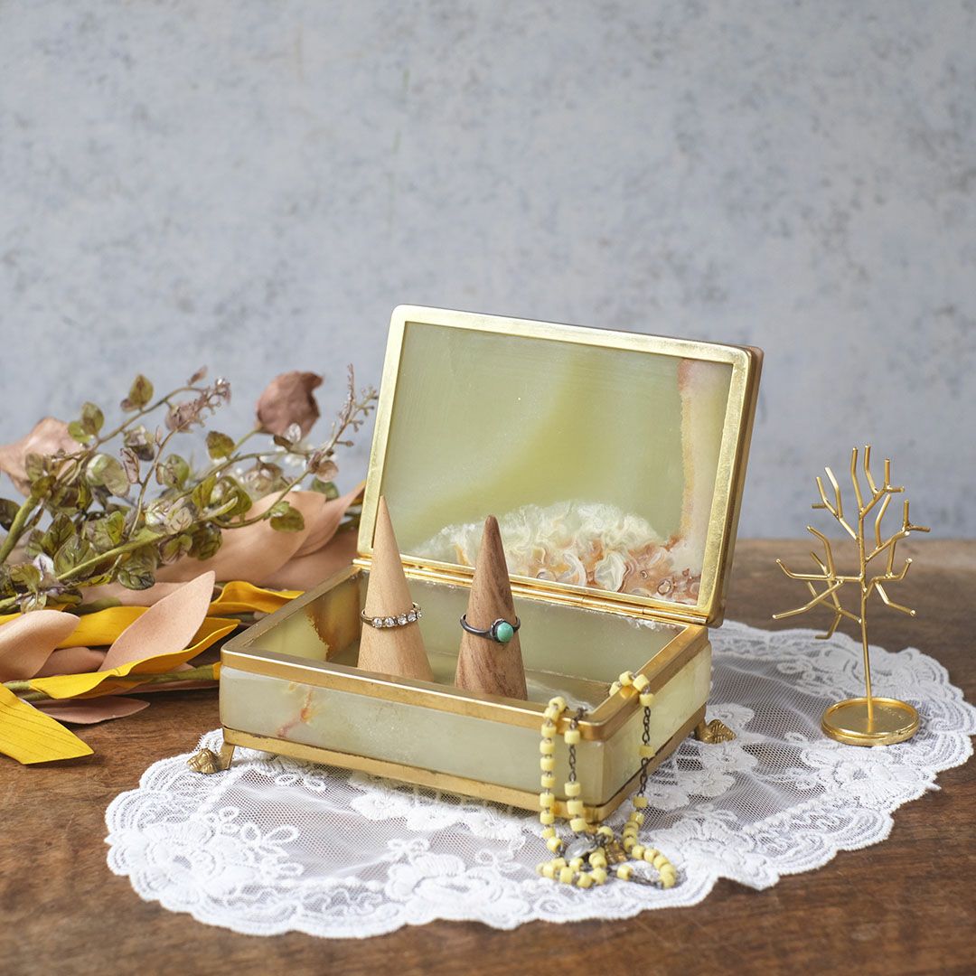 アンティークジュエリーボックス オニキス 大理石 フランス