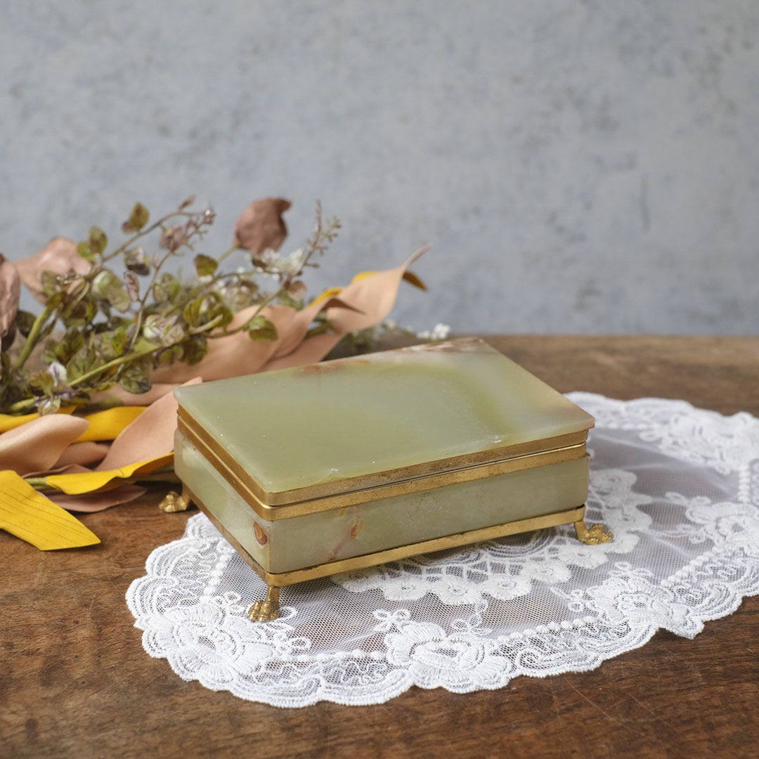 アンティークジュエリーボックス オニキス 大理石 フランス1