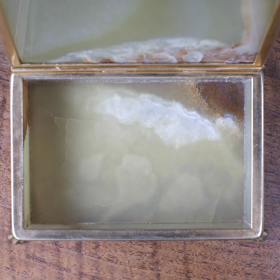 アンティークジュエリーボックス オニキス 大理石 フランス9