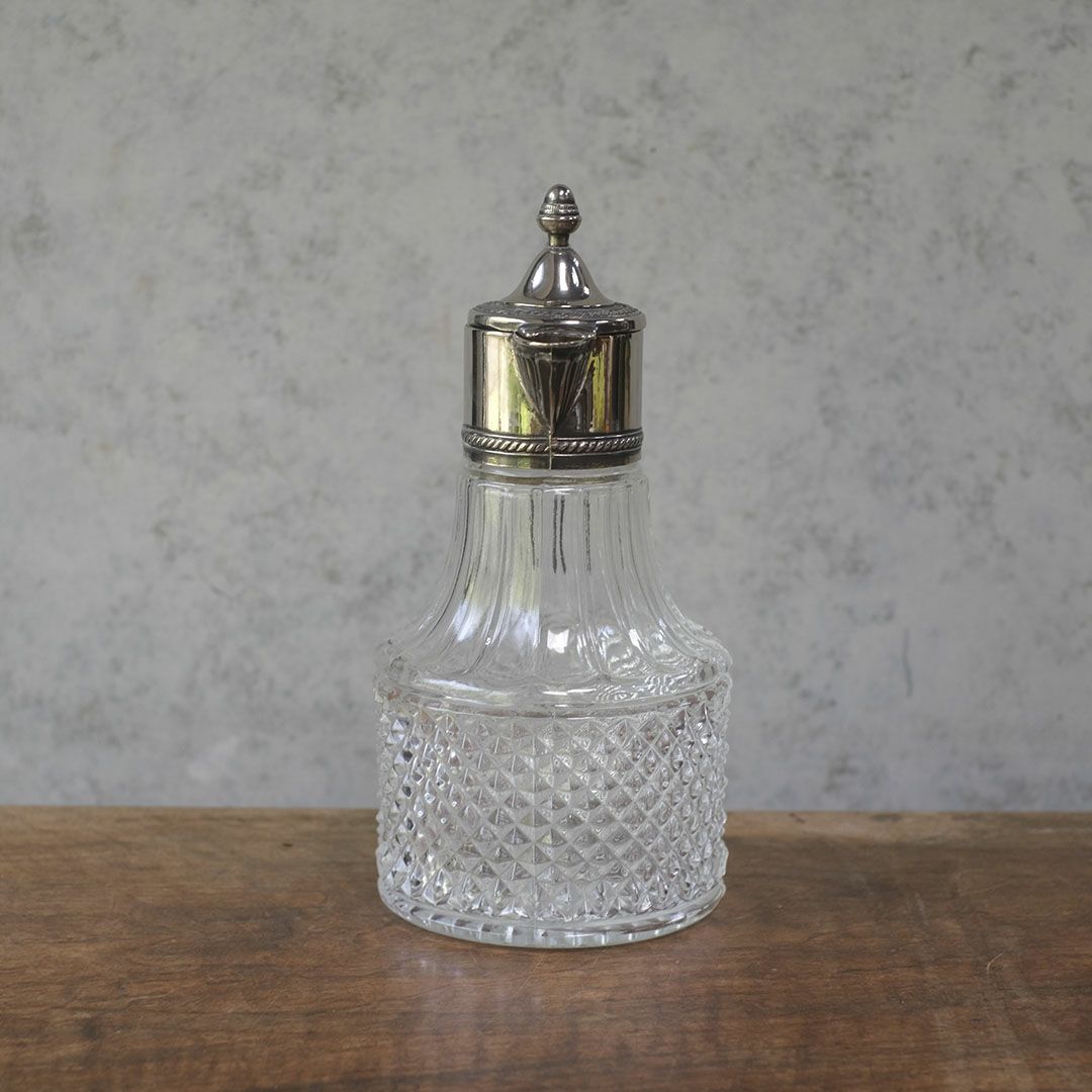 アンティーククラレットジャグ シルバープレート イギリス ガラスの水差し4