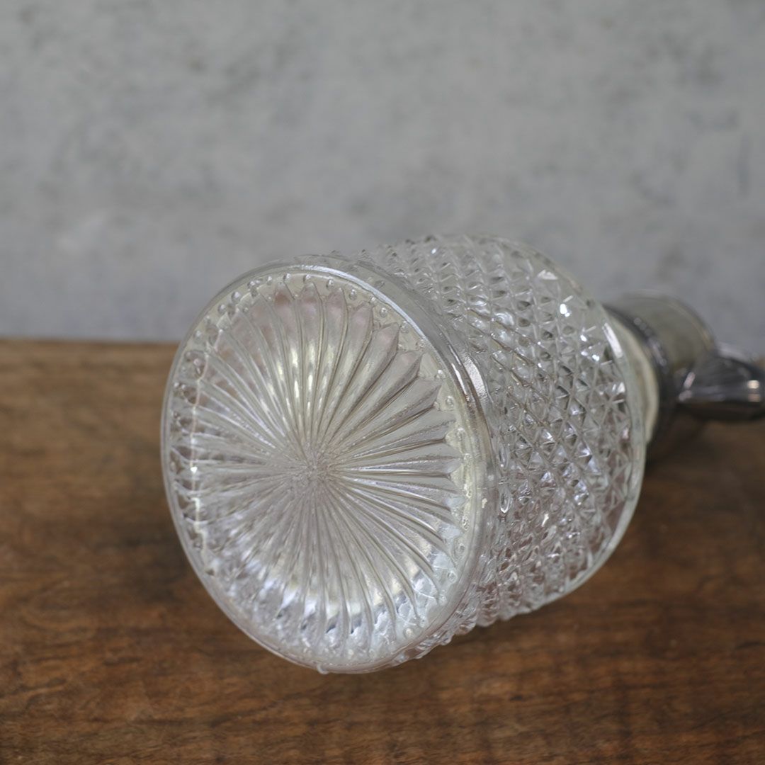 アンティーククラレットジャグ シルバープレート イギリス ガラスの水差し11