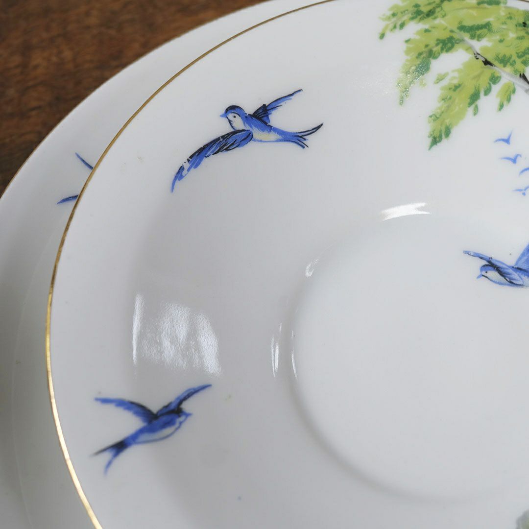 ヴィンテージティーカップ＆ソーサ トリオ 燕 チェコスロバキア9